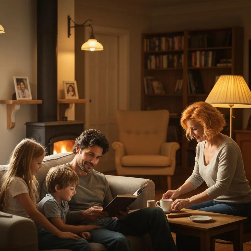 Stay Safe This Winter: Carbon Monoxide & Furnace Maintenance 1 Family relaxing in a cozy living room — emphasizing furnace safety and home comfort