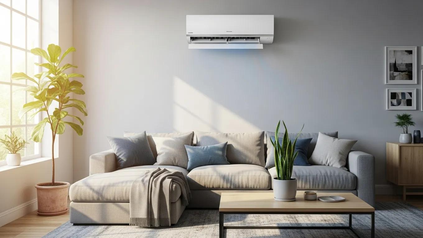 AC Not Cooling? Troubleshooting & Repair Guide 1 modern air conditioning unit in a stylish living room emphasizing comfort and cooling 615b3bd9 ef36 4001 907a 0b26698dc545